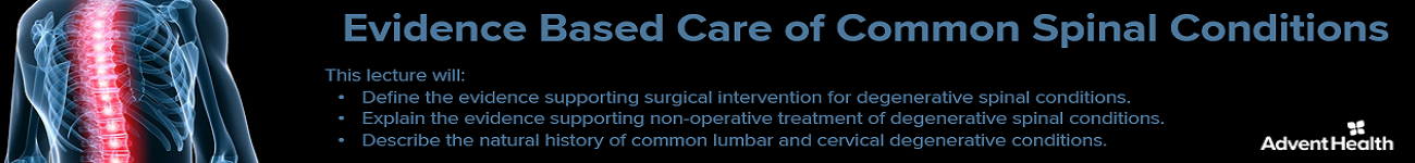 2020 Evidence Based Care of Common Spinal Conditions Banner